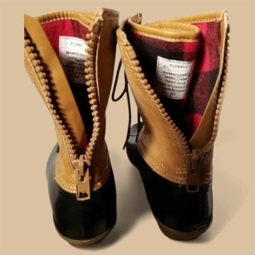 Madden Girl Navy Zip-Up Flurry Duck Boot - Picture 4 of 13